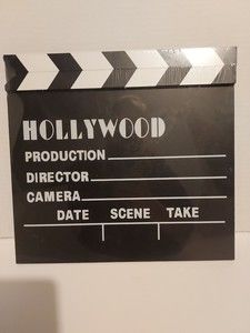 Director Film Skinny Movie Clapper 8" x 7" Wooden Board Hollywood Slate Prop